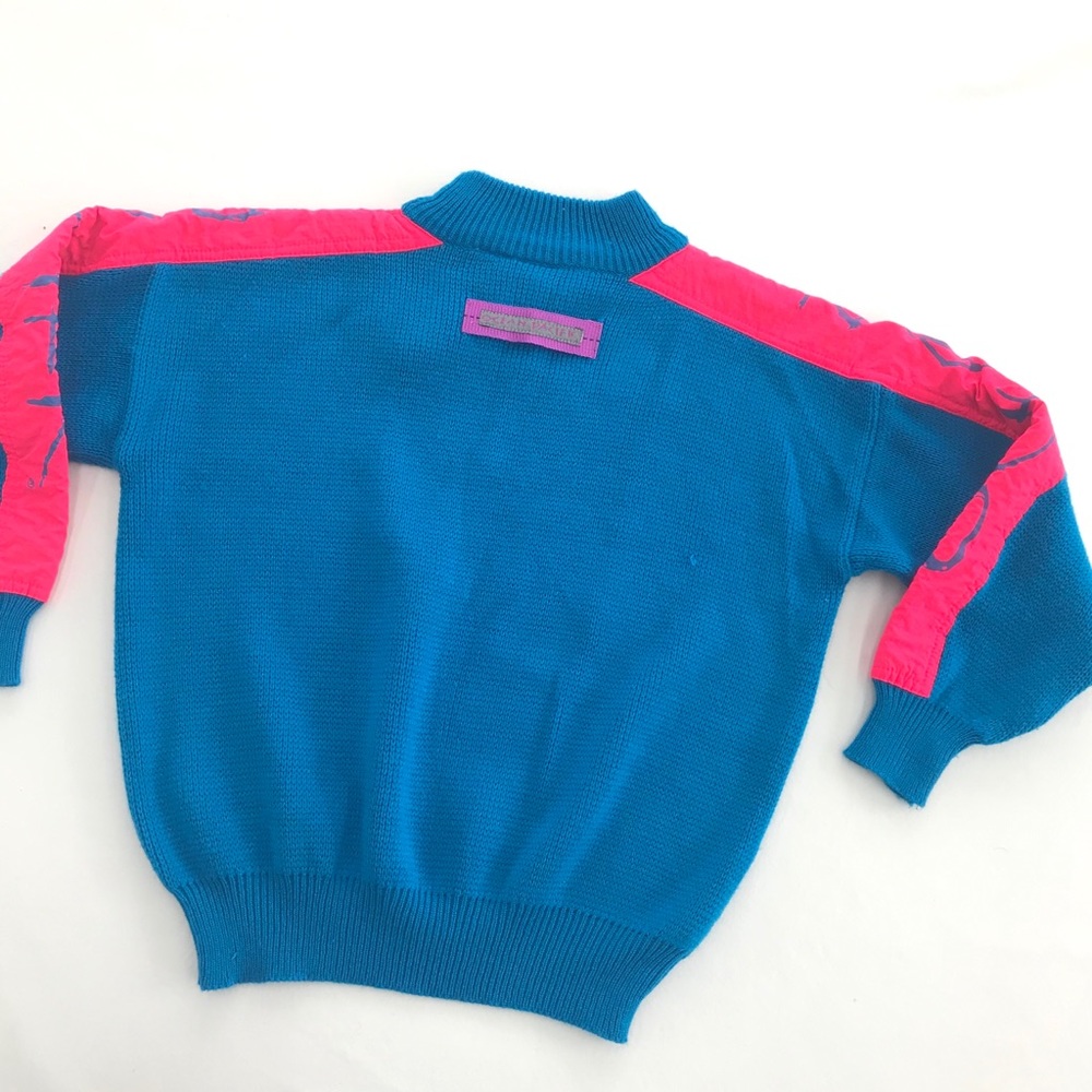 OP vintage sweater neon pink & blue - Picture 5 of 7
